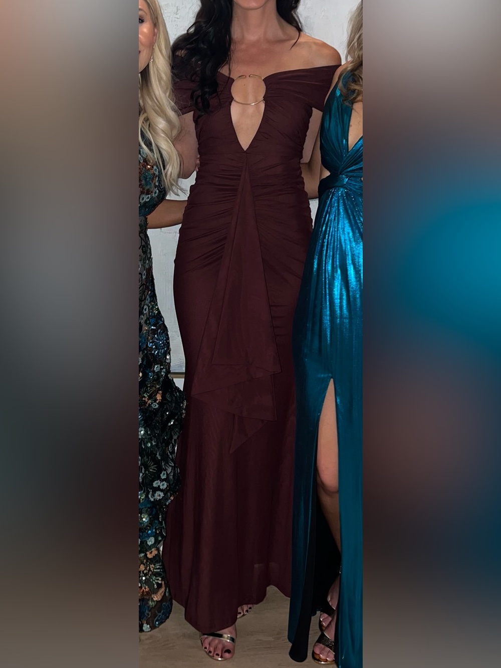 Pretty Little Thing Burgundy Evening Dress